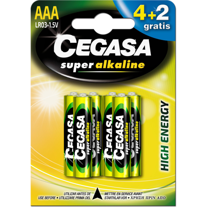 CEGASA PILA SUPER ALC LR03 BLISTER 4 UDS + 2 GRATIS