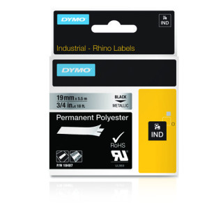 DYMO RHINO Cinta ID1-19 Negro/plata polyester