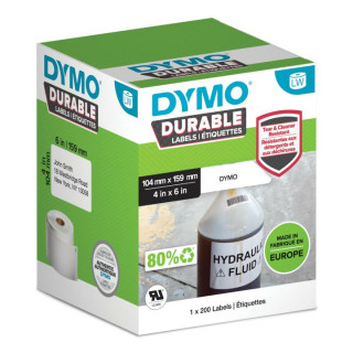 DYMO Etiqueta LW DURABLE 4" X 6" (104MM X 159MM) Papel blanco