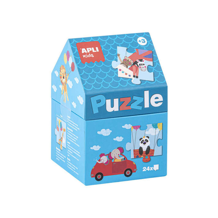 Apli Puzle Casita Infantil de 24 Piezas - Tamaño 42x28mm - Piezas Resistentes y Seguras - Desarrollo de Habilidades y Capacida