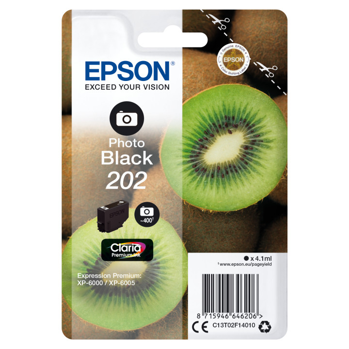 EPSON Singlepack Photo Black 202 Claria Premium Ink con RF