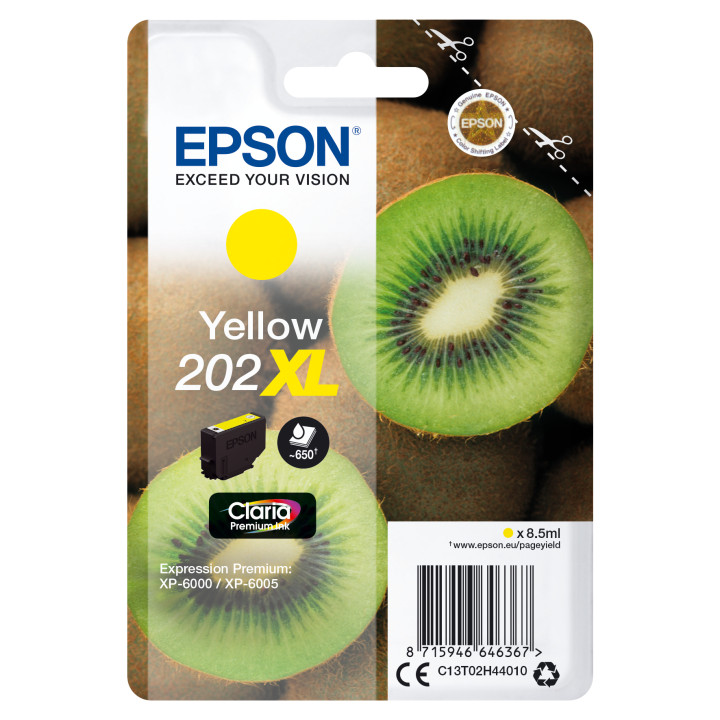 EPSON Singlepack Yellow 202XL Claria Premium Ink con RF