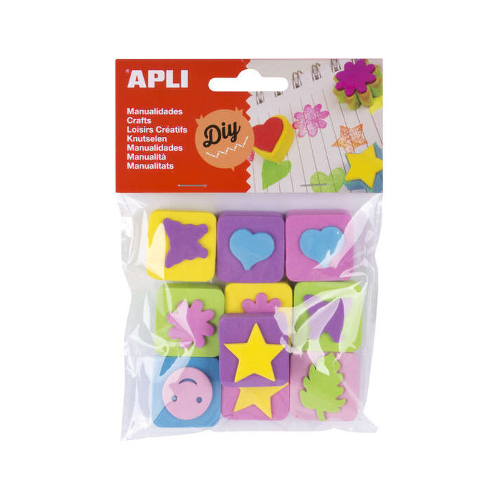 Apli Mini Sellos Goma Eva - 10 U - Ideal para Manualidades y Decoracion