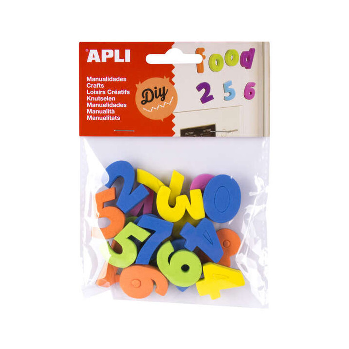 Apli Imanes Goma Eva Numeros 20U - Flexibles y Coloridos - Ideales para Manualidades y Educacion