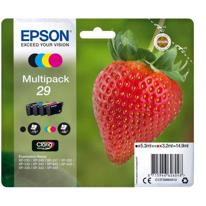 EPSON Multipack 4-colours 29 Claria Home Ink FRESA RF+AM