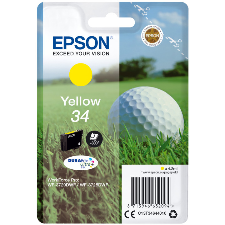EPSON Singlepack Yellow 34 DURABrite Ultra Ink