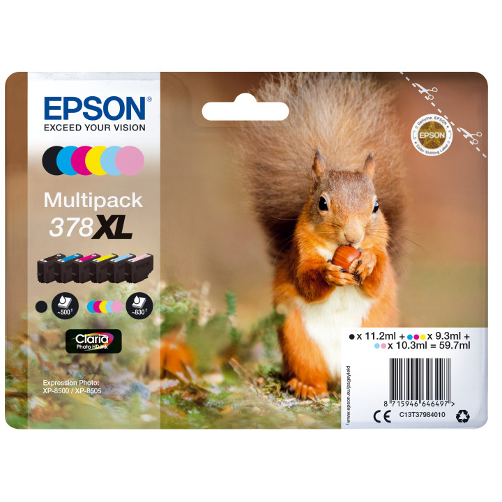 EPSON Multipack 6-colours 378XL Claria Photo HD Ink con RF