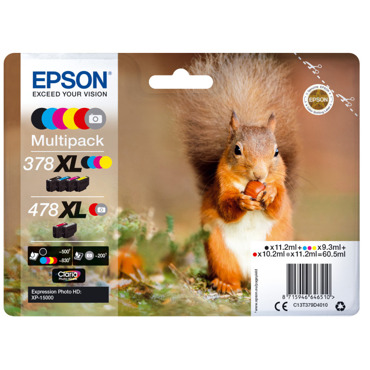 EPSON Multipack 6-colours 478XL Claria Photo HD Ink RF+AM