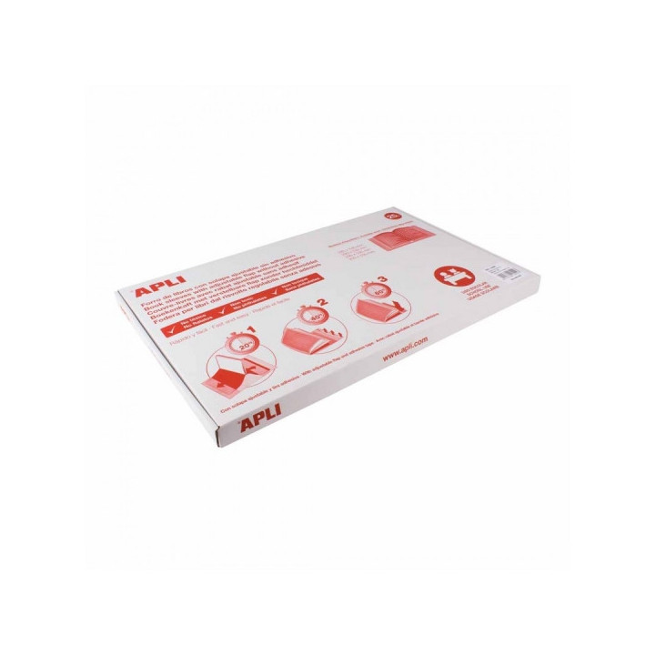 Apli Caja de 25 Fundas Transparentes de PVC - Solapa Autoajustable - Facil Forrado en 3 Pasos - Eco-Friendly