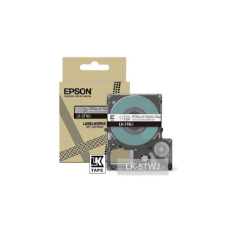 EPSON Cartucho de etiquetas Matte Tape   Clear/White 18mm(8m)   LK-5TWJ