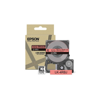 EPSON Cartucho de etiquetas Matte Tape   Red/Black 12mm(8m)   LK-4RBJ