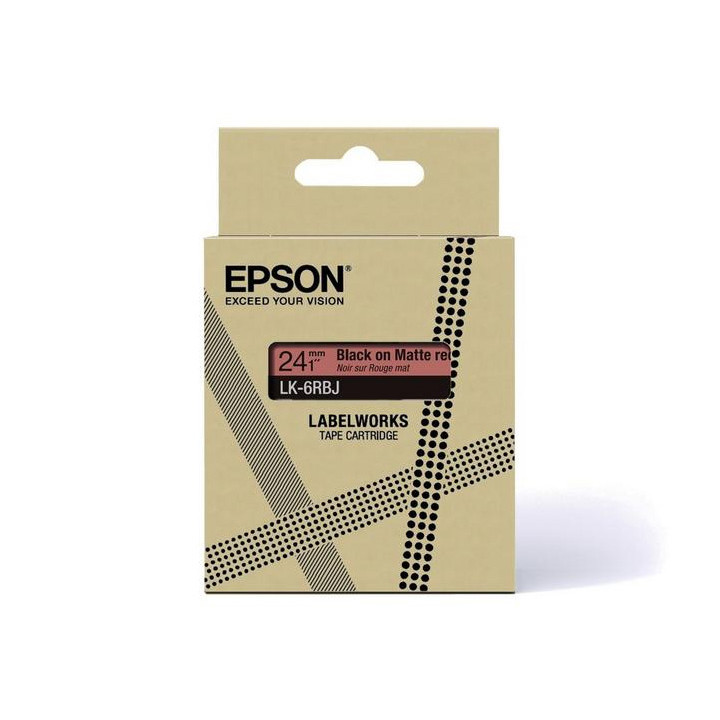 EPSON Cartucho de etiquetas Matte Tape   Red/Black 18mm(8m)   LK-5RBJ