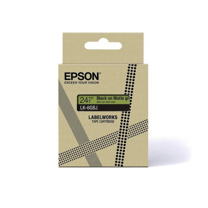 EPSON Cartucho de etiquetas Matte Tape   Green/Black 18mm(8m)   LK-5GBJ