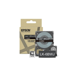 EPSON Cartucho de etiquetas Matte Tape   Black/White 24mm(8m)   LK-6BWJ