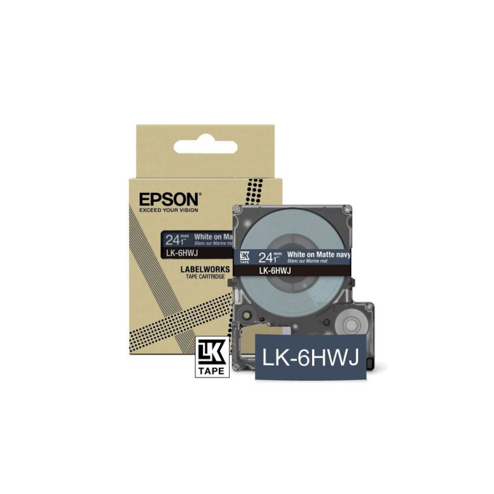 EPSON Cartucho de etiquetas Matte Tape   Navy/White 18mm(8m)   LK-5HWJ