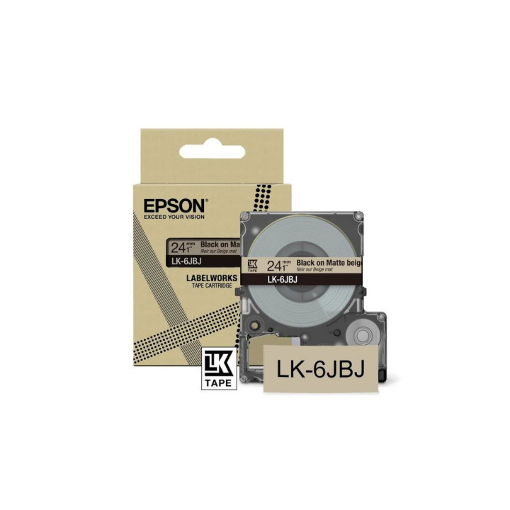 EPSON Cartucho de etiquetas Matte Tape   Beige/Black 24mm(8m)   LK-6JBJ