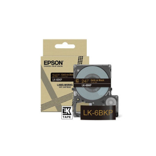EPSON Cartucho de etiquetas Metallic Tape   Black/Gold 24mm(9m)   LK-6BKP
