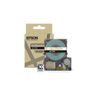 EPSON Cartucho de etiquetas Metallic Tape   Clear/Gold 18mm(9m)   LK-5TKN