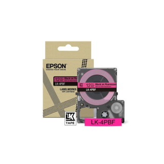 EPSON Cartucho de etiquetas Colour Tape   Fluorescent Pink/Black 12mm(5m)   LK-4PBF