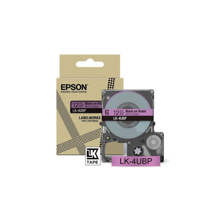 EPSON Cartucho de etiquetas Colour Tape   Violet/Black 12mm(8m)   LK-4UBP