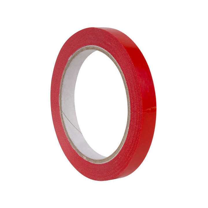 Apli Cinta Adhesiva Roja 12mm x 66m - Resistente al Desgarro - Facil de Cortar - Ideal para Manualidades y Embalaje - Rojo