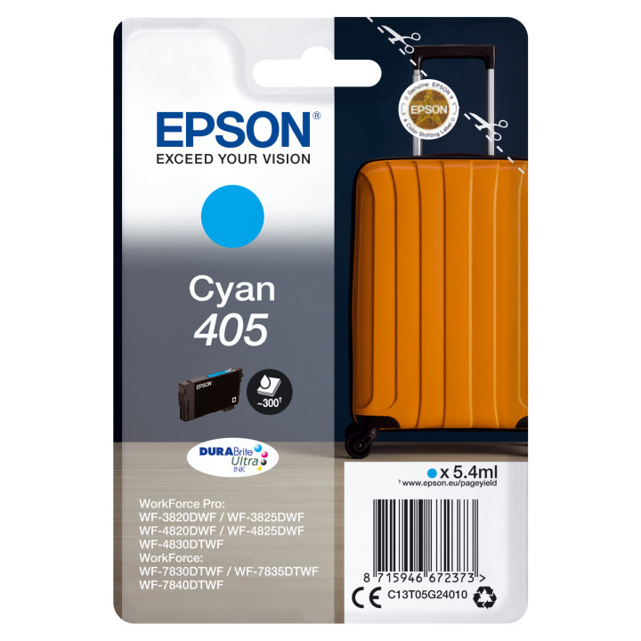 EPSON Singlepack Cyan 405 DURABrite Ultra Ink