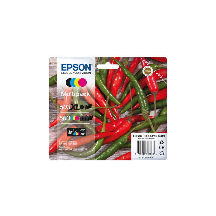 EPSON Tinta 4 colores Multipack 503XL Negro/ 503 Std CMY