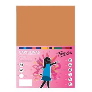 Fabrisa Pack de 50 Cartulinas 180 g/m² - Tamaño A4 - Color Marron Claro