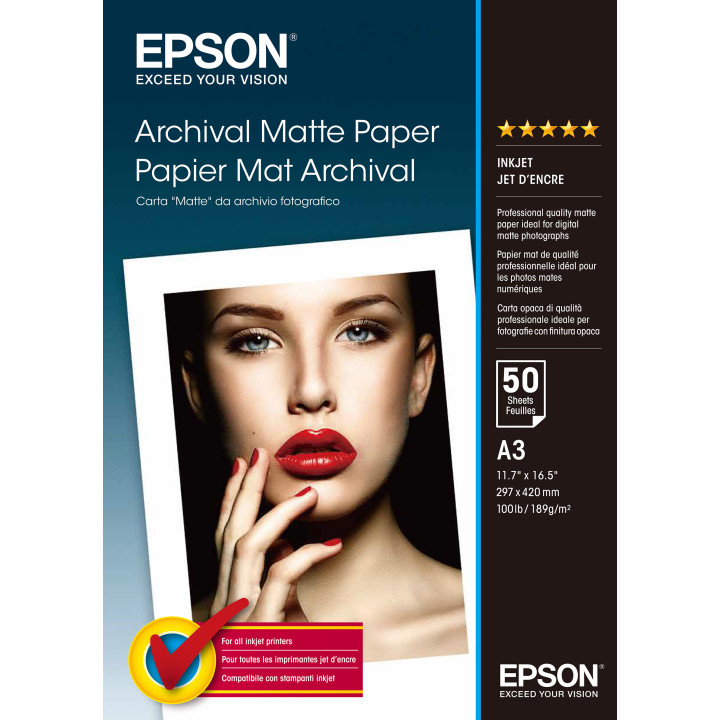 Epson Papel Mate Larga Duracion (Archival Matte Paper) A3