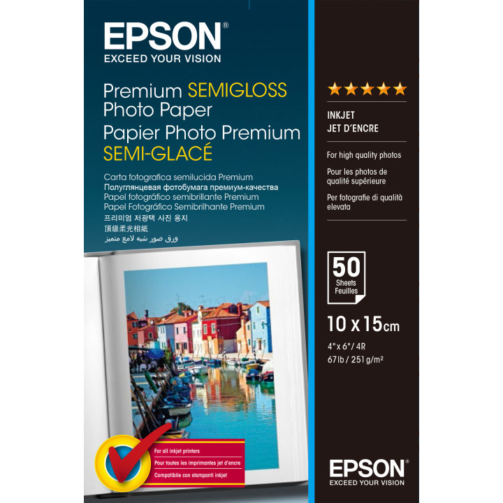 Epson Papel Fotografico Semibrillo (Premium SemiGlossy Photo) A6