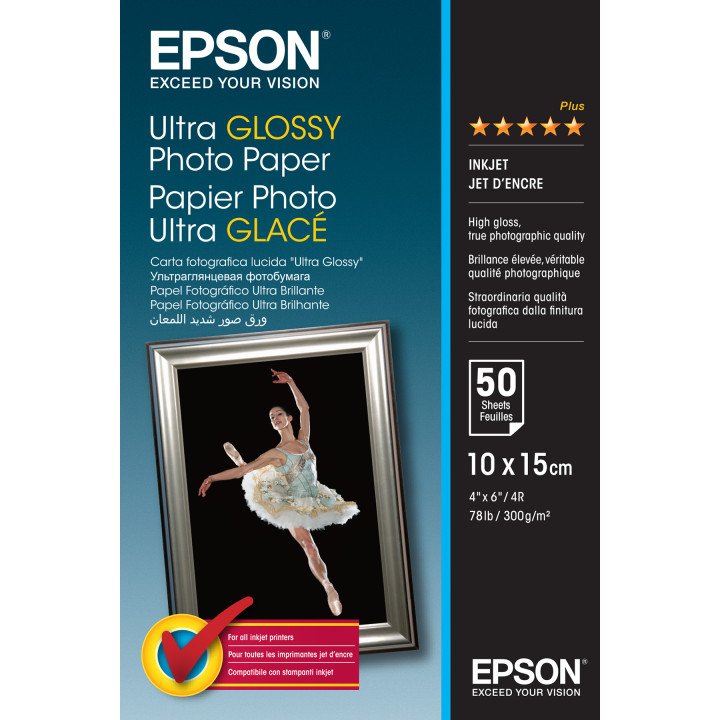 Epson Papel Ultra Glossy Photo Paper 10x15cm (50 hojas)300gr