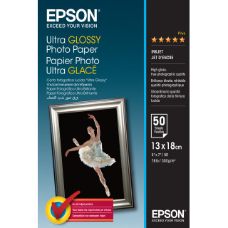 Epson Papel Ultra Glossy Photo Paper 13x18 300GR. (50hojas)