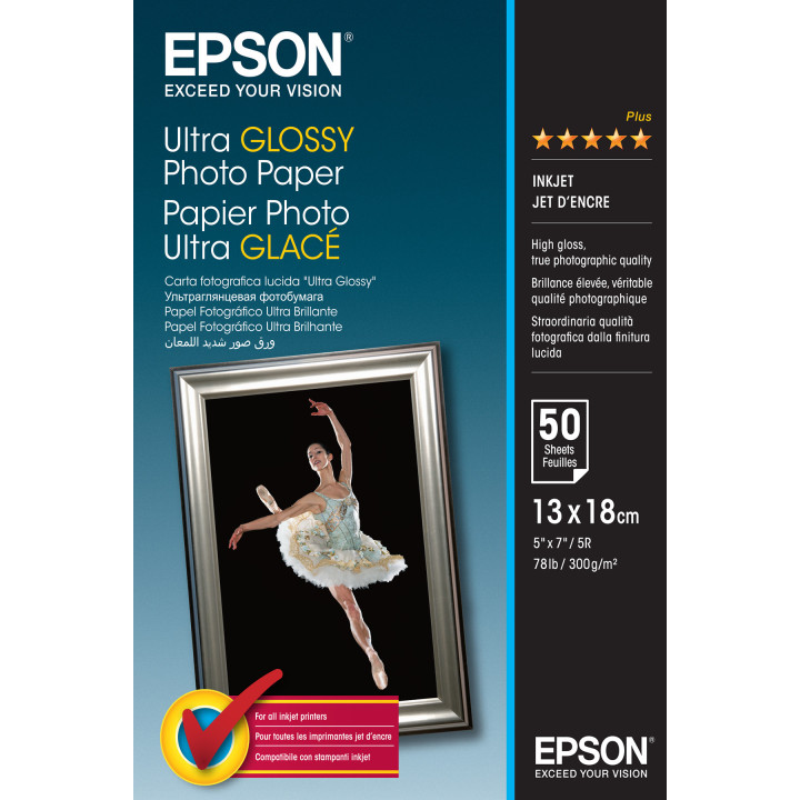 Epson Papel Ultra Glossy Photo Paper 13x18 300GR. (50hojas)