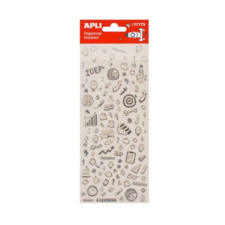 Apli Bolsa de Pegatinas con Simbolos - Acabado Gota de Agua - Adhesivo Permanente - Fomenta Creatividad y Psicomotricidad en Ni
