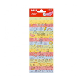 Apli Bolsa de Pegatinas de Verano - Adhesivo Permanente - Ideal para Scrapbooking - Desarrolla Psicomotricidad y Creatividad -