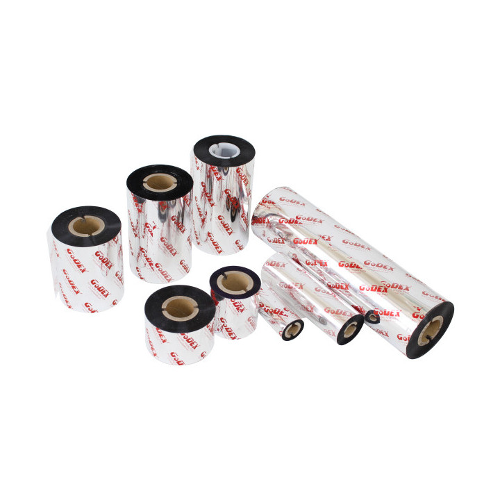 GODEX Compatible Ribbon de Cera  Premium 75mm X 300m (Caja de 10 rollos)