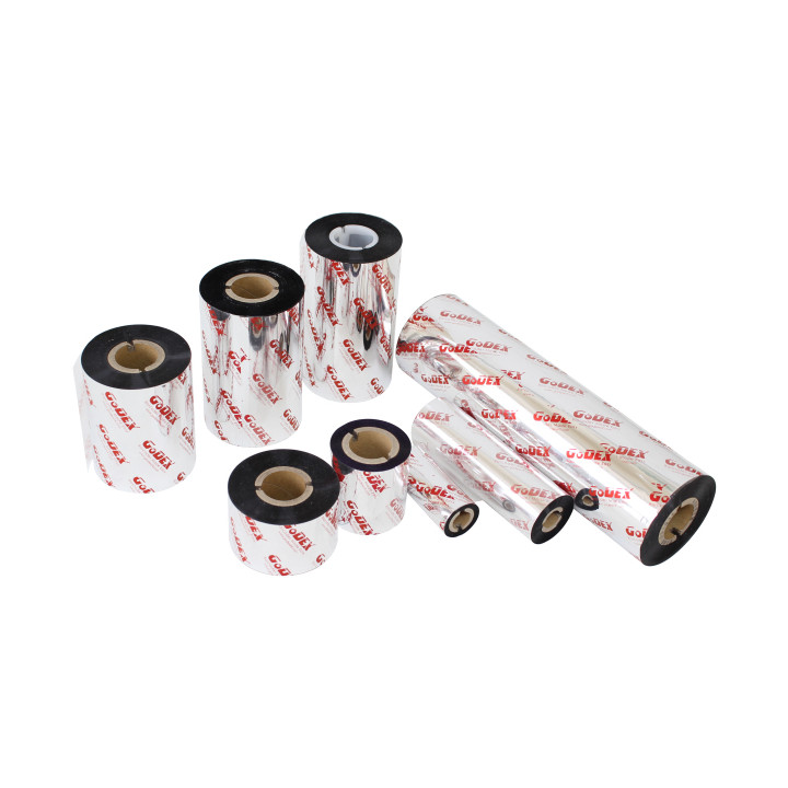 GODEX Compatible Ribbon de Resina 110mm X 300m (Caja de 5 rollos)