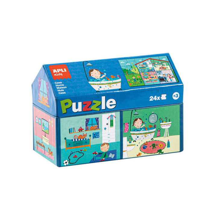 Apli Kids Puzle Casa Interior - 24 Piezas de 7x7cm - Diseño Exclusivo Infantil