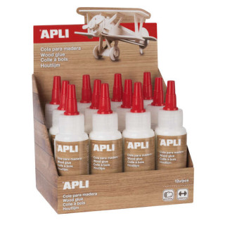 Apli Bote de Cola para Madera 80ml - Aplicador de Precision Incluido - Gran Poder de Adhesion - Transparente al Secar - Sin Dis