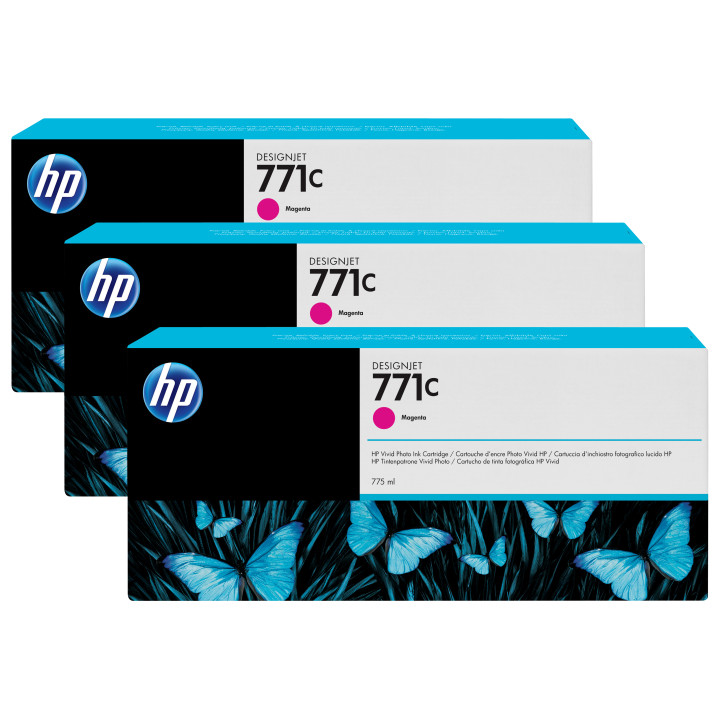 HP Pack 3 Cartuchos GF para Z6200 MG 771C 775ml Magenta