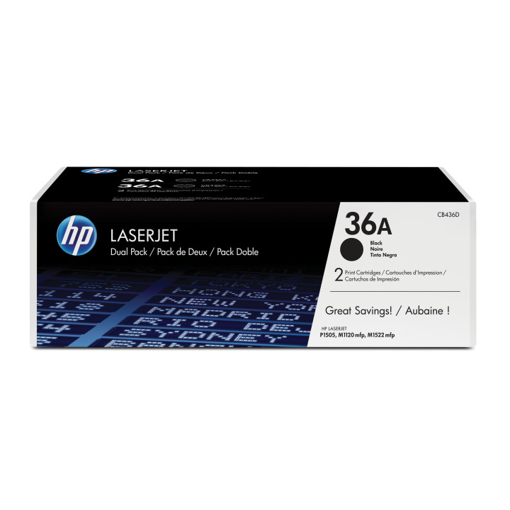 HP Laserjet P1505/M1522/M1120 Toner negro Pack-2