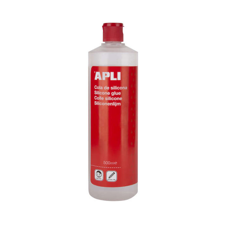 Apli Silicona Escolar 500ml - No Contiene Metanol - Cumple Normativa Une-En 71 Parte 5 - Pegado Eficiente de Goma Eva