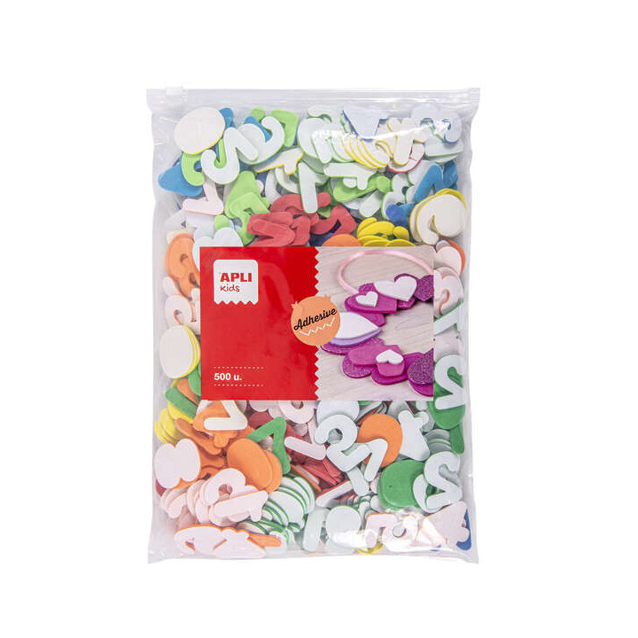 Apli Formas Goma Eva Adhesivas Numeros 500U - Faciles de Pegar - Vistosas - Ideales para Manualidades