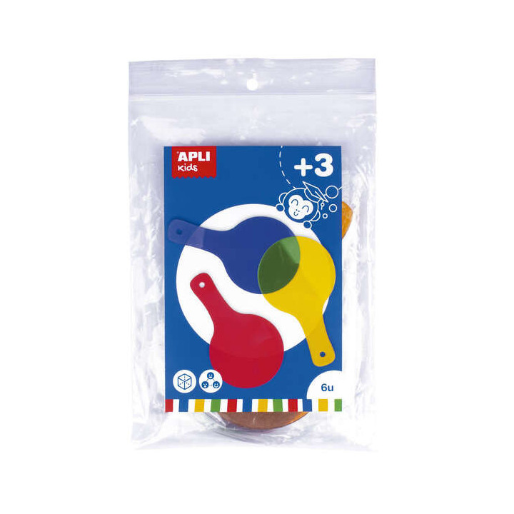 Apli Paletas Translucidas para Mezcla de Colores - Tamaño 80x140mm - Ideal para Escuelas y Talleres Infantiles - Colores Surti