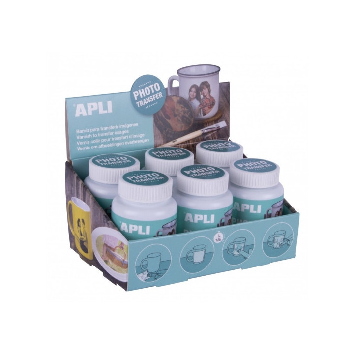 Apli Barniz Photo Transfer - Base Agua - Acabado Brillante - Ideal para Manualidades - Transferencia de Imagenes - Multi-Superf