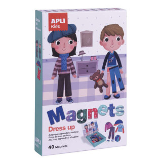 Apli Magnet Dress Up - Ayuda a Familiarizarse con Vestirse Adecuadamente - 40 Fichas Magneticas de Ropa y Complementos - Recome