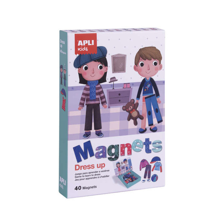 Apli Magnet Dress Up - Ayuda a Familiarizarse con Vestirse Adecuadamente - 40 Fichas Magneticas de Ropa y Complementos - Recome
