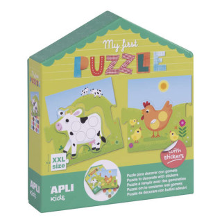 Apli My First Puzzle con Gomets - Ideal para Niños Pequeños - Fomenta la Coordinacion y la Concentracion - Incluye Pegatinas