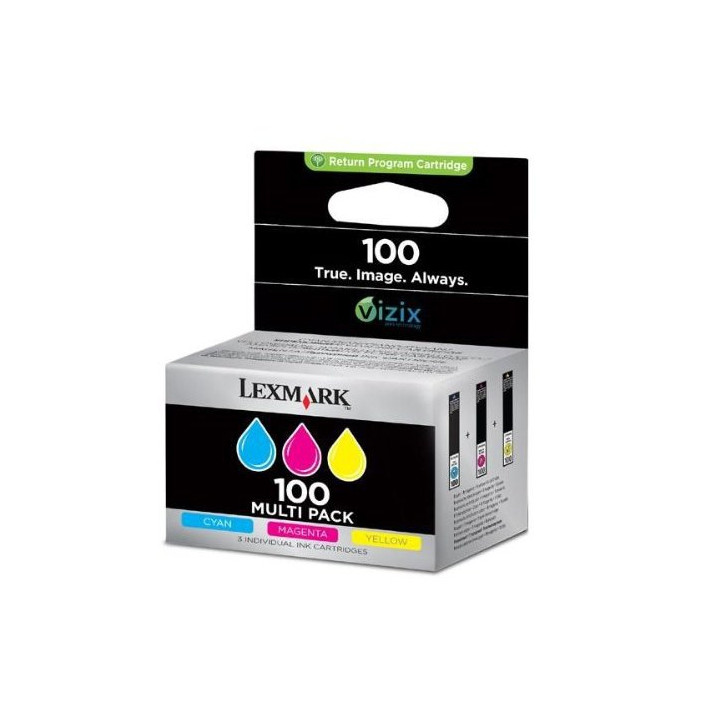 Lexmark Pack de 3 cartuchos de tinta de color cian