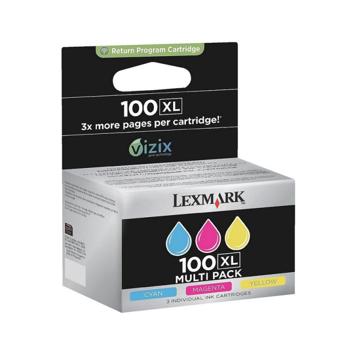 Lexmark Pack de 3 cartuchos de tinta de color cian